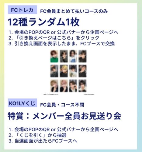 KO1KEYZ FANCLUB BOOTH FCトレカ・KO1LYくじの概要